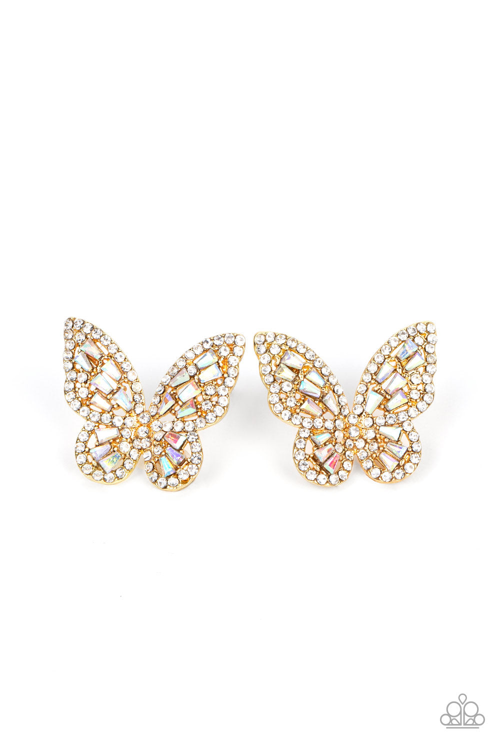 Paparazzi - Smooth Like FLUTTER - Gold Post Earrings
