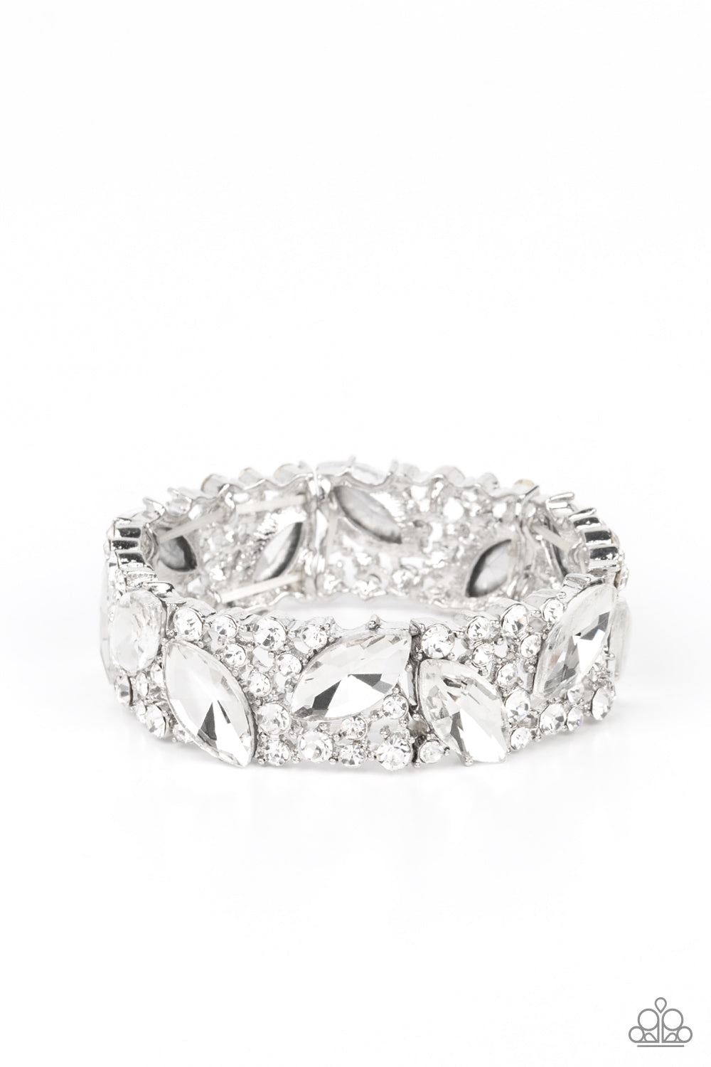 Paparazzi - Full Body Chills - White Bracelet - Life of the Party - March 2022