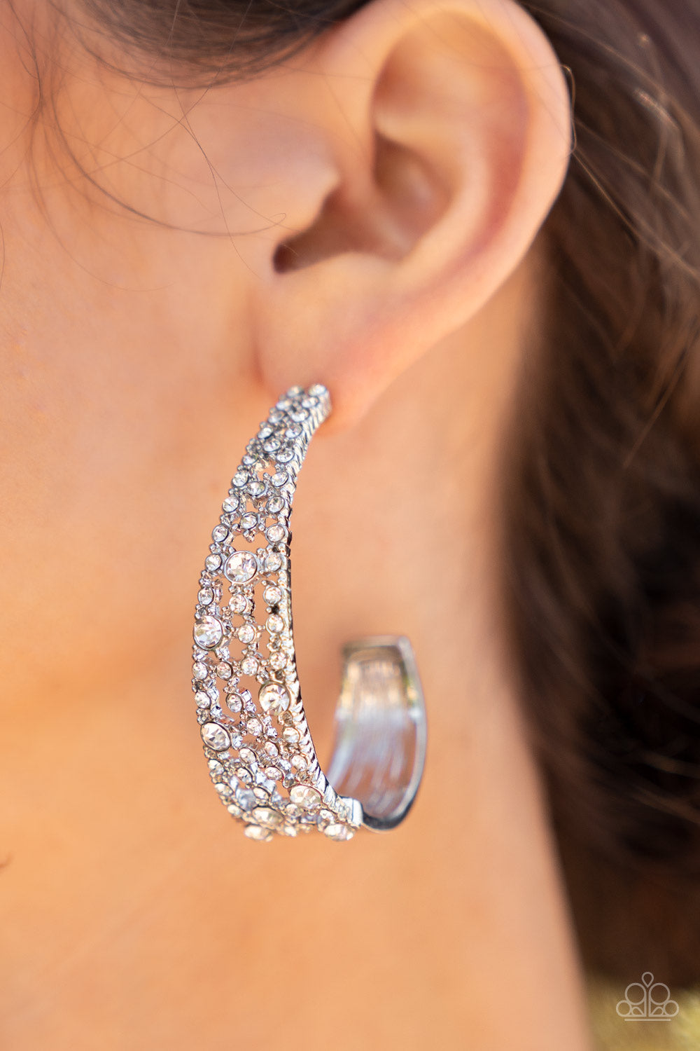 Paparazzi - Cold as Ice - White Earrings - April 2022