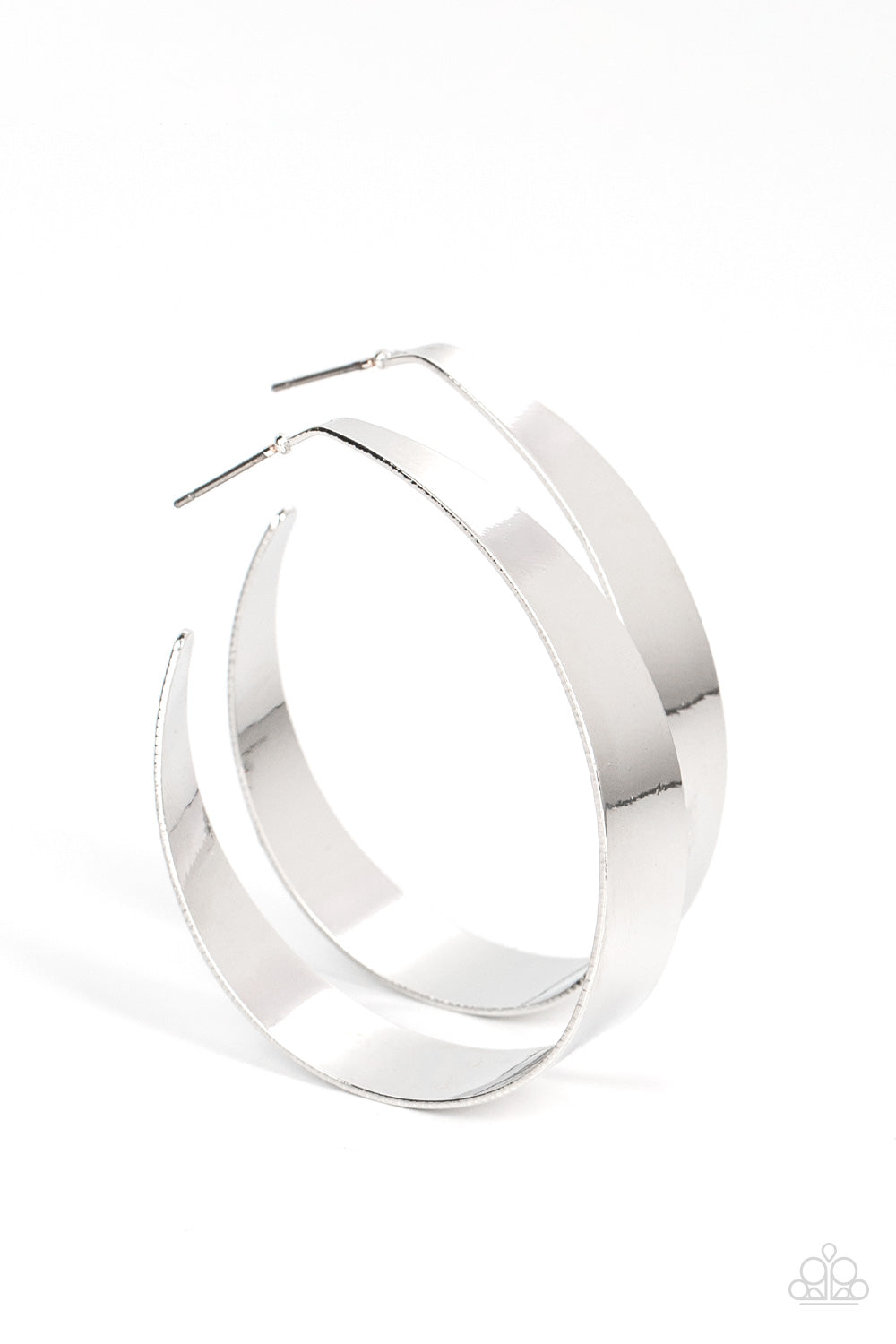 Paparazzi - Flat Out Fashionable - Silver Hoop Earrings