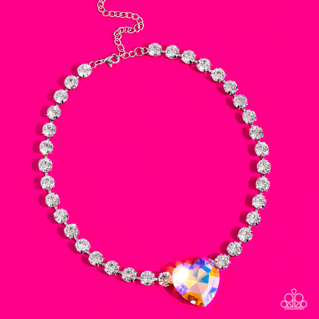 Paparazzi- Heart in My Throat - Orange Necklace