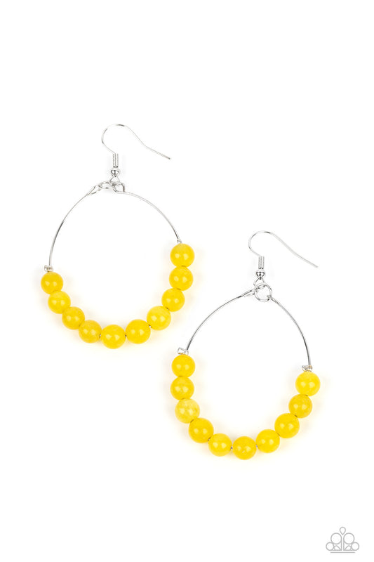 Paparazzi - Catch a Breeze - Yellow Earrings