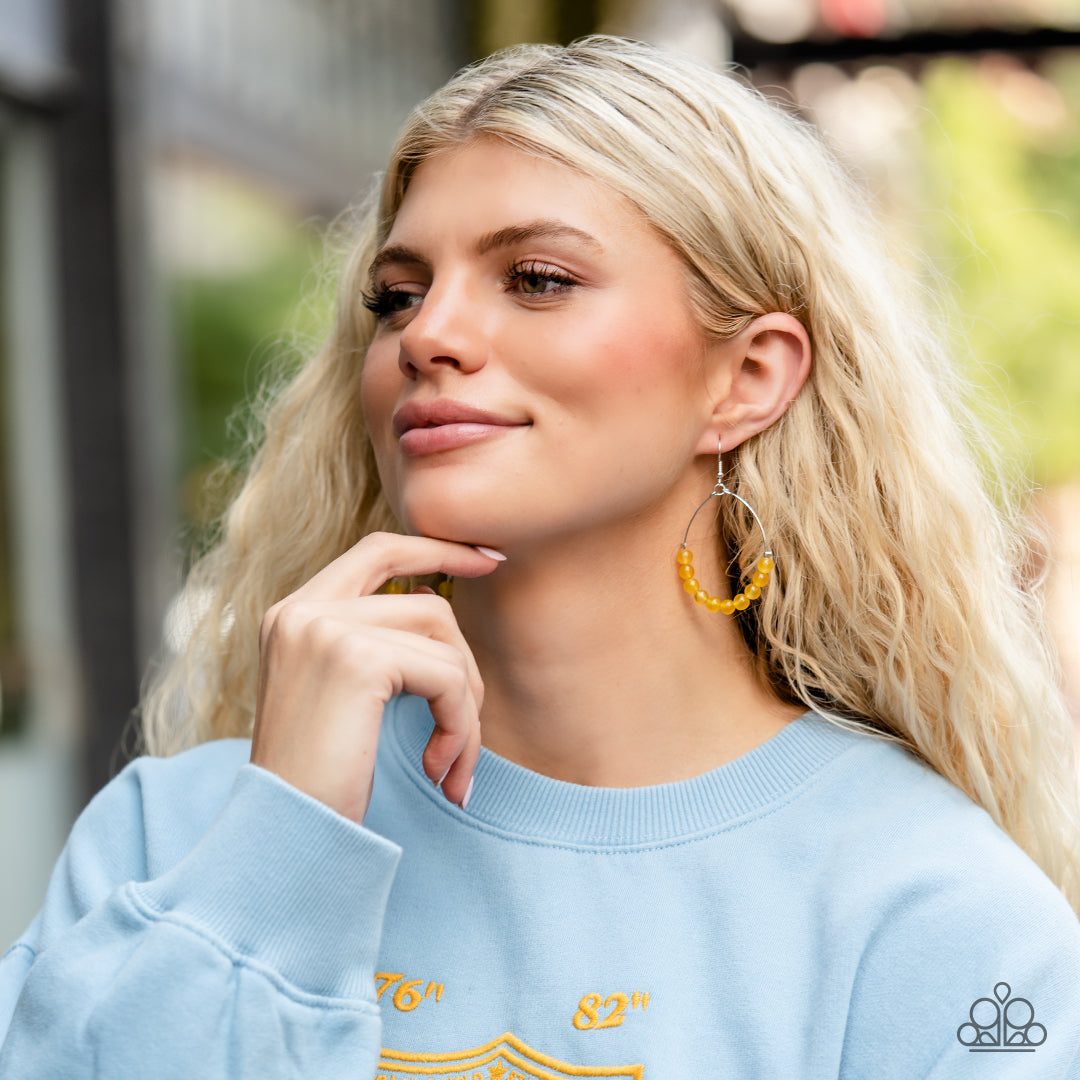 Paparazzi - Catch a Breeze - Yellow Earrings