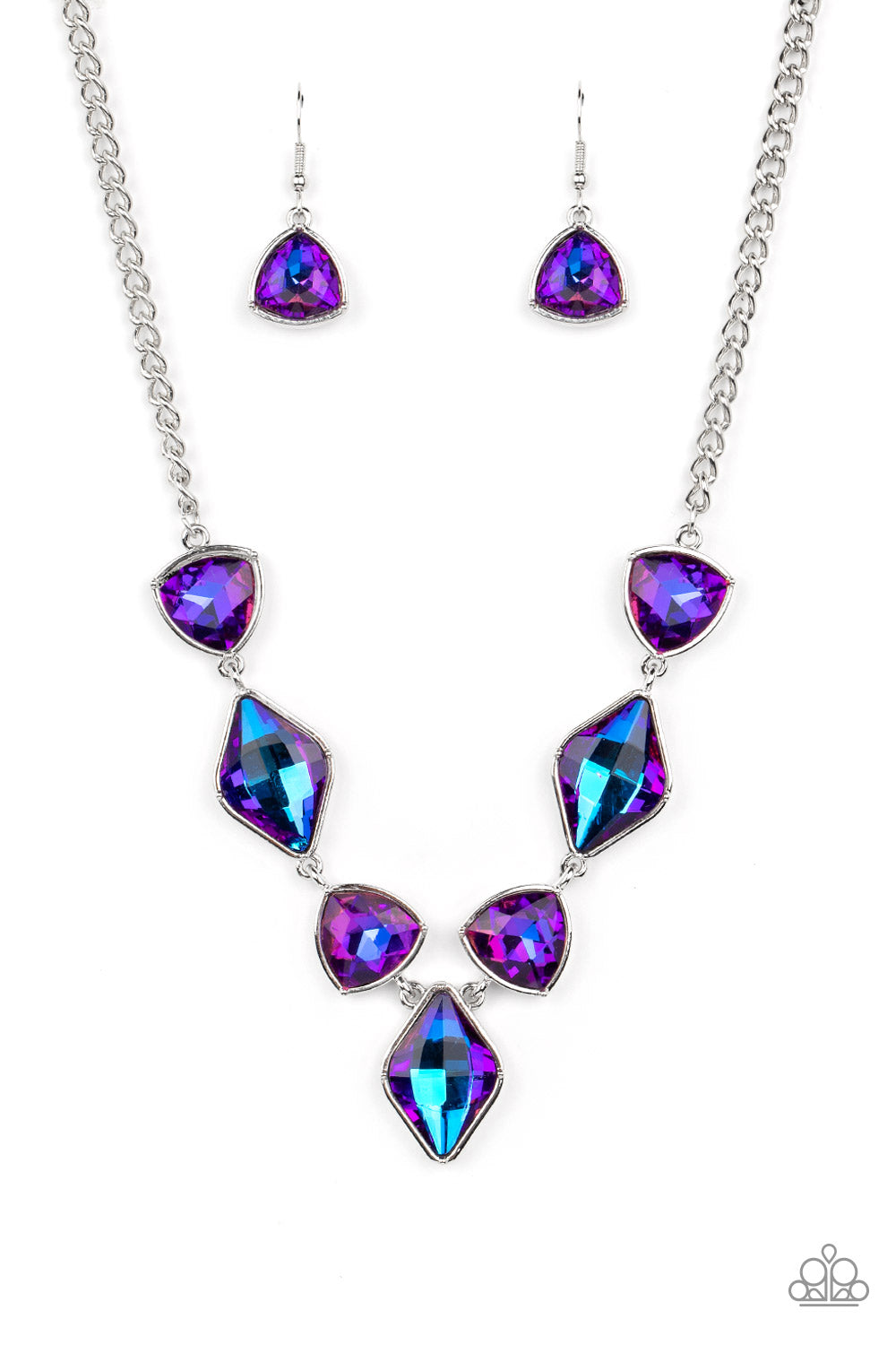 Paparazzi - Glittering Geometrics - Purple Necklace