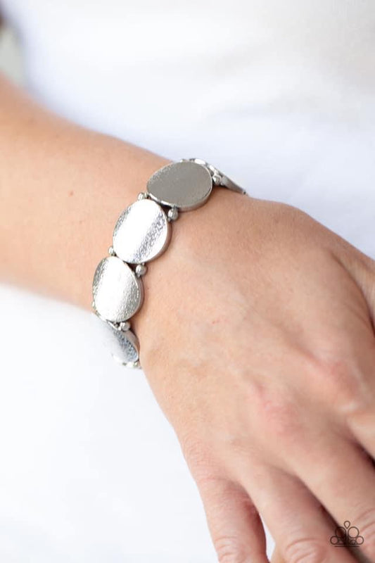 Paparazzi- Metallic Spotlight Silver Bracelet
