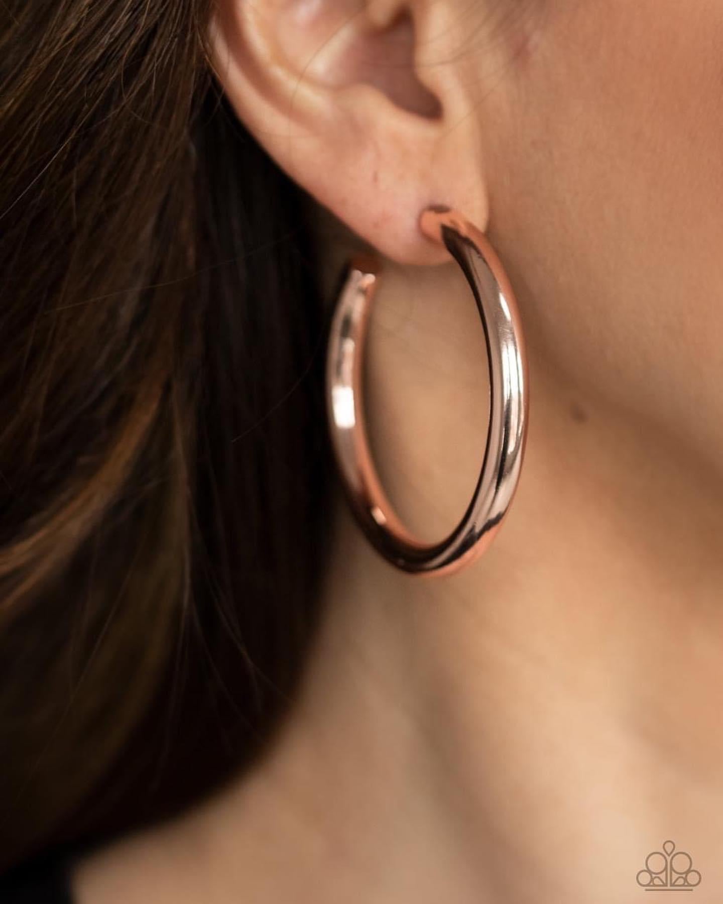 Paparazzi - Hoop Hustle - Rose Gold Earrings