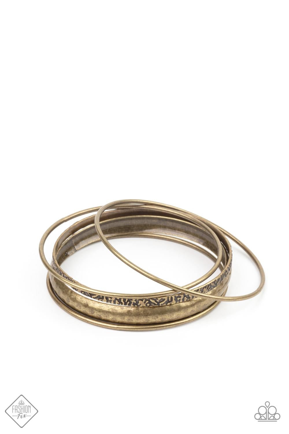 Paparazzi - Get Into Gear - Brass Bracelet Bangle