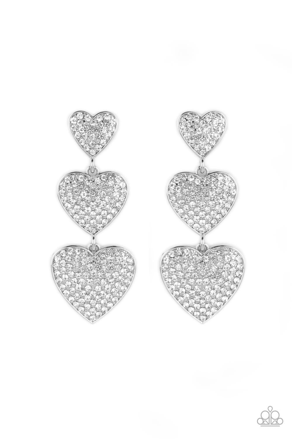 Paparazzi - Couple's Retreat-White Post Earrings