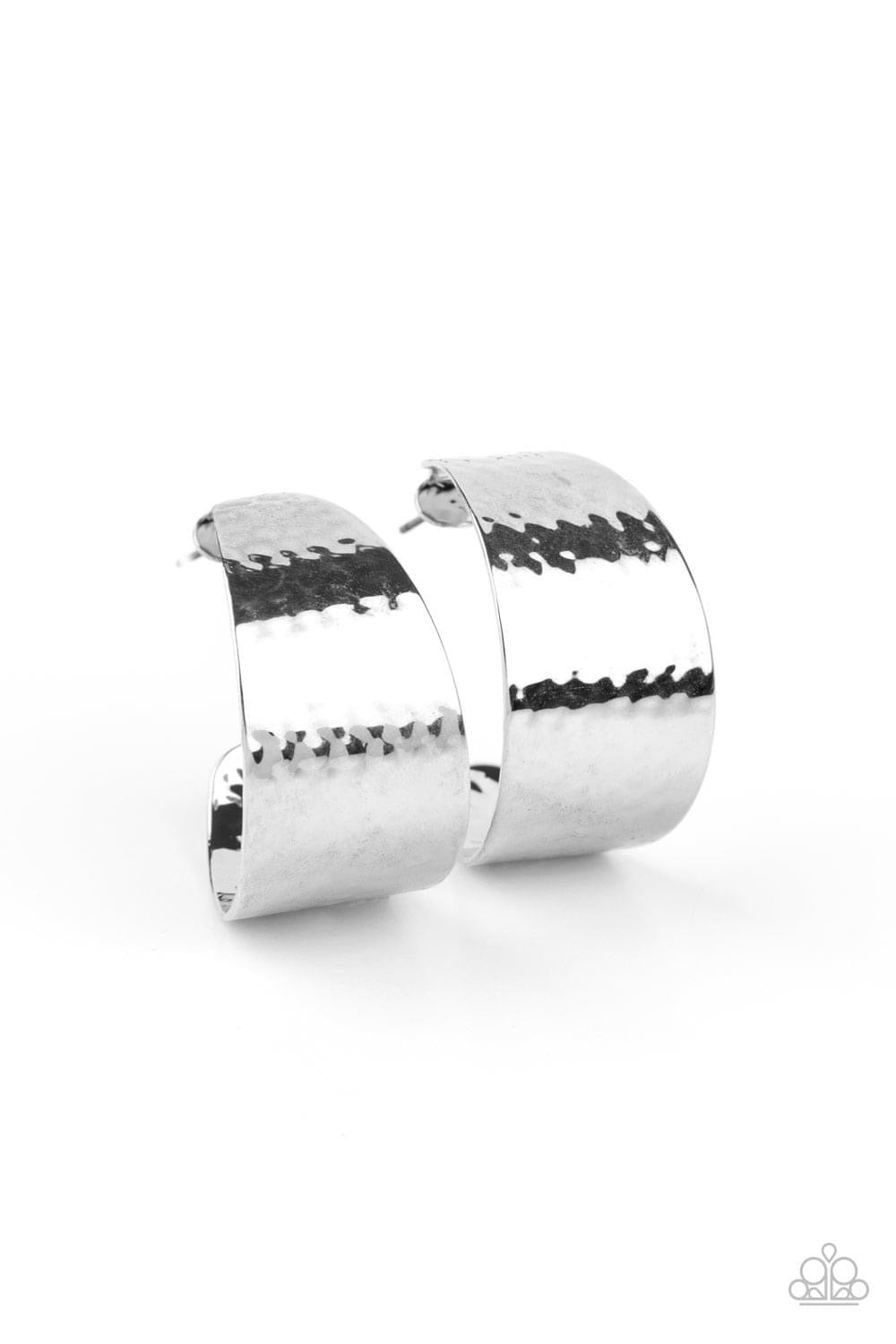 Paparazzi - Flatten the Curve Silver Earrings