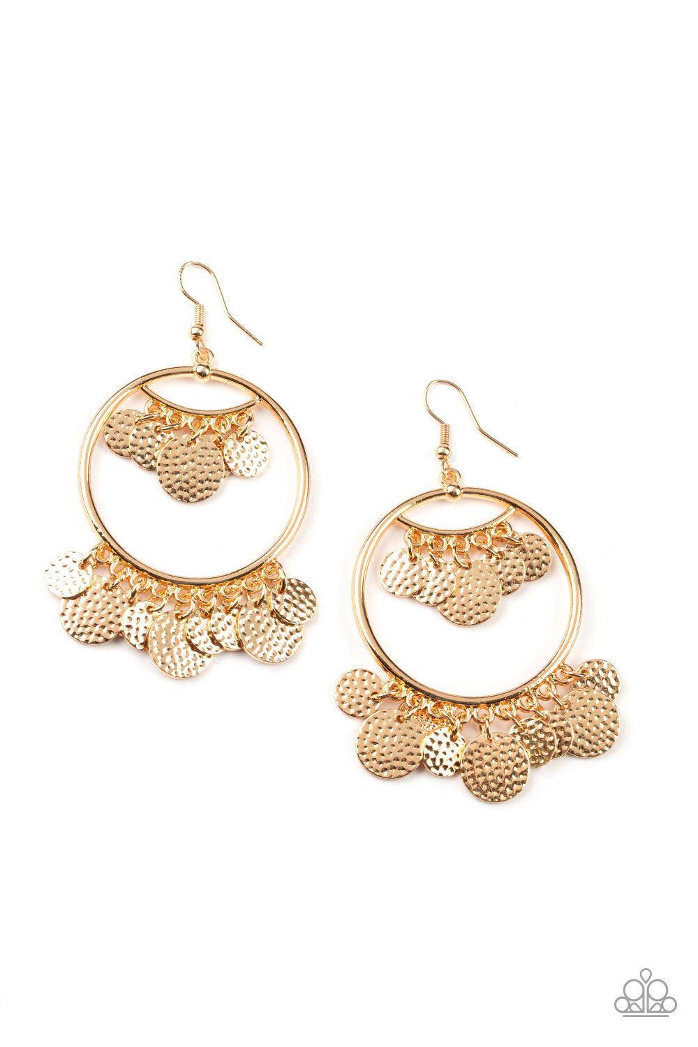 Paparazzi - All-CHIME High - Gold Earrings