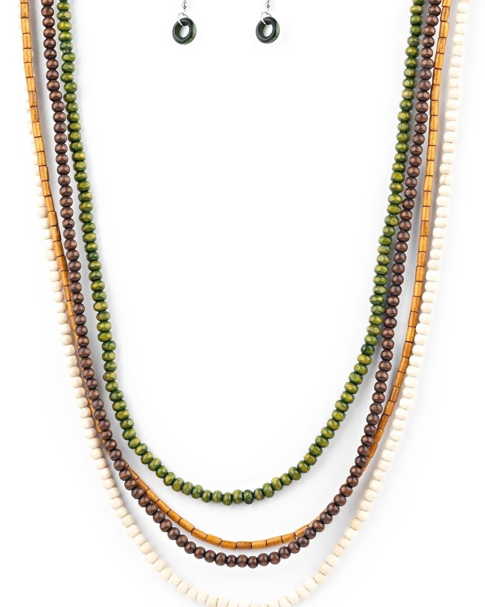 Paparazzi- Bermuda Beaches - Green Necklaces