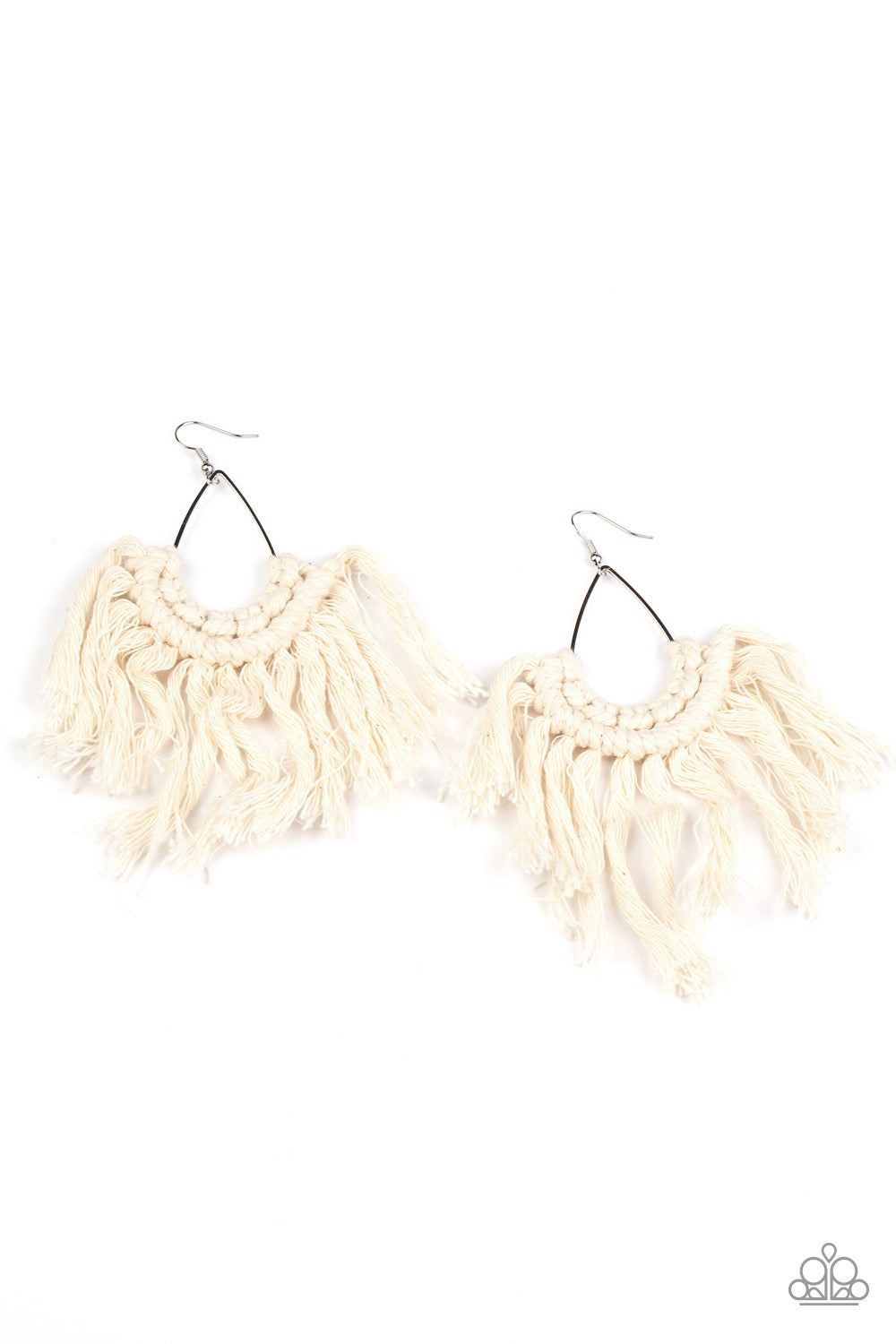 Paparazzi - Wanna Piece Of MACRAME? - White Earrings