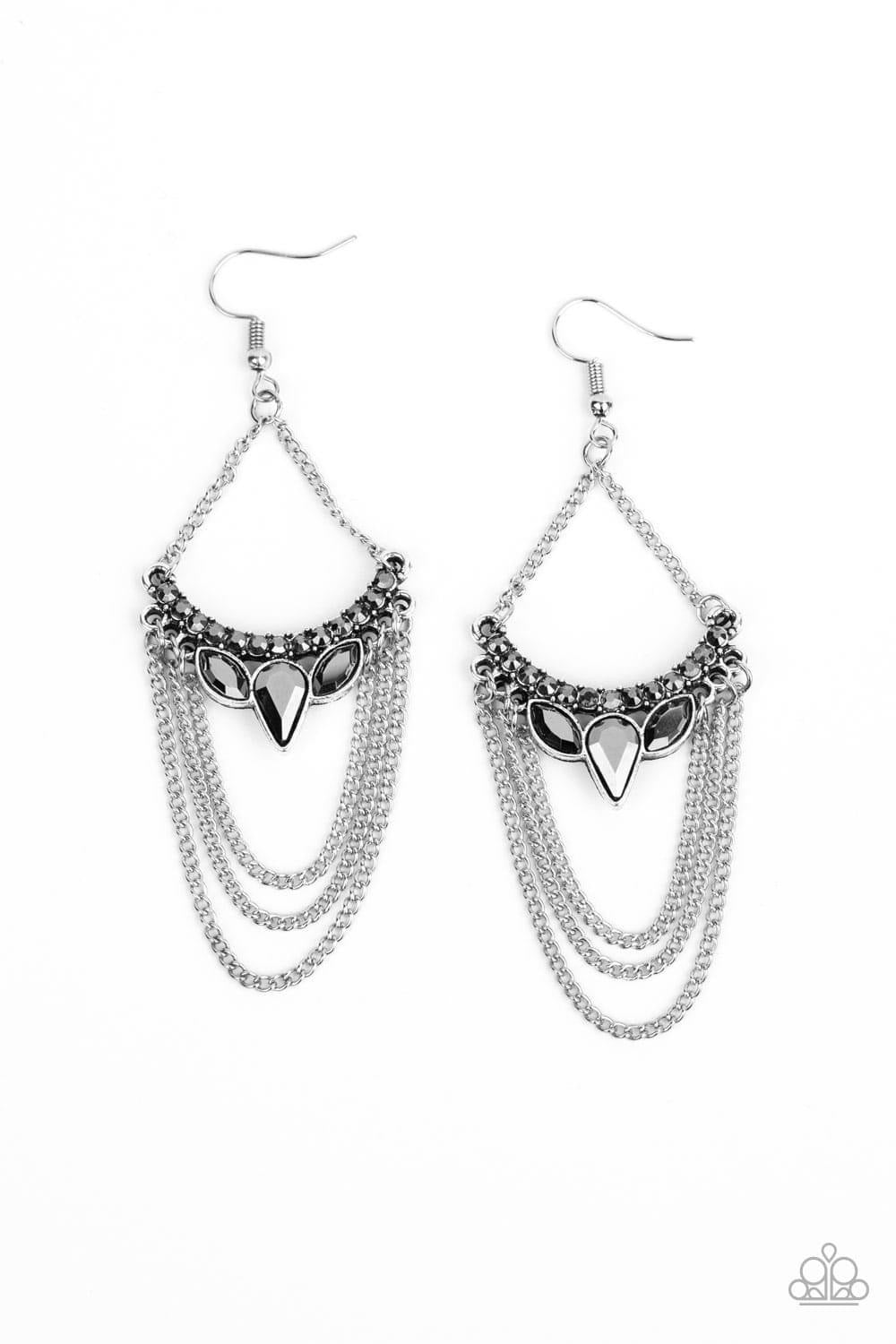 Paparazzi - Burst Into TIERS - Silver Earrings