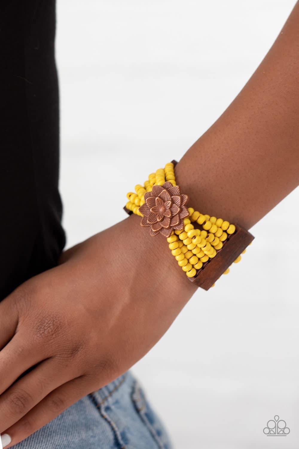 Paparazzi- Tropical Sanctuary Yellow Bracelet