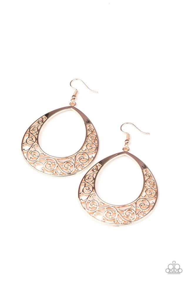 Paparazzi - Vineyard Venture Rose Gold Earrings