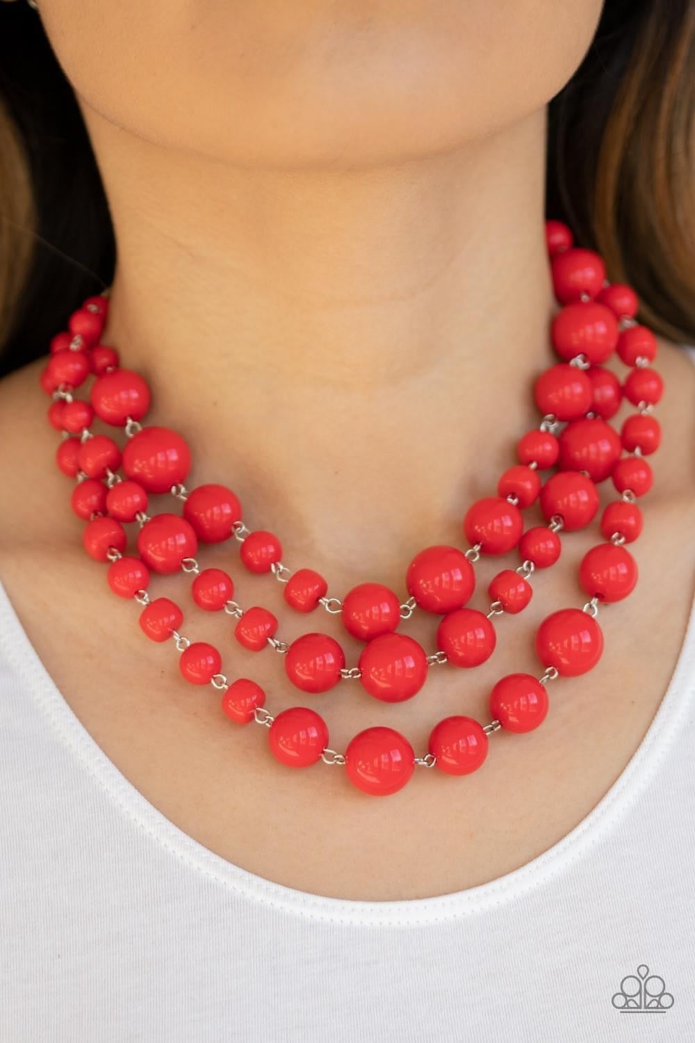 Paparazzi- Everyone Scatter! - Red Necklace