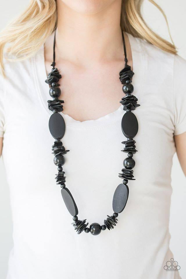 Paparazzi- Carefree Cococay - Black Necklace