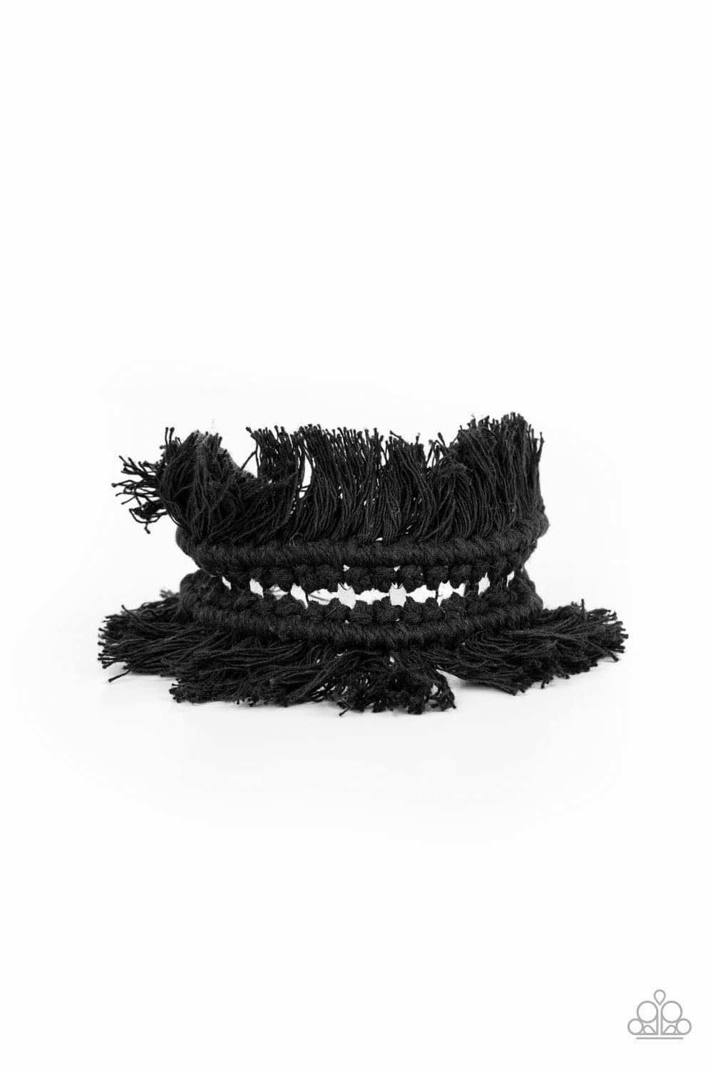 Paparazzi- Homespun Hardware - Black Bracelet