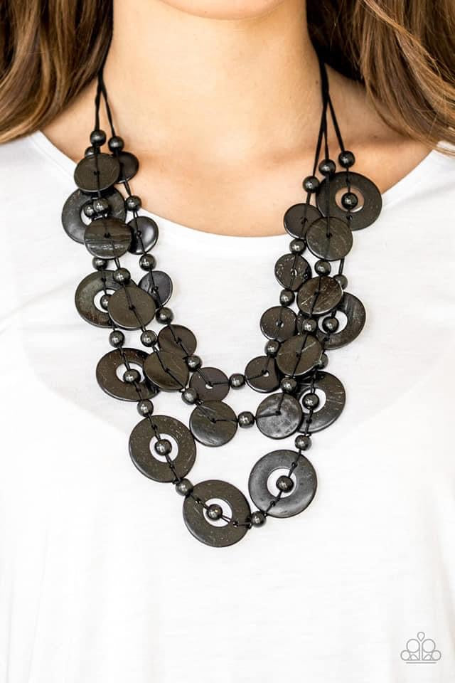 Paparazzi- Catalina Coastin' - Black Necklace