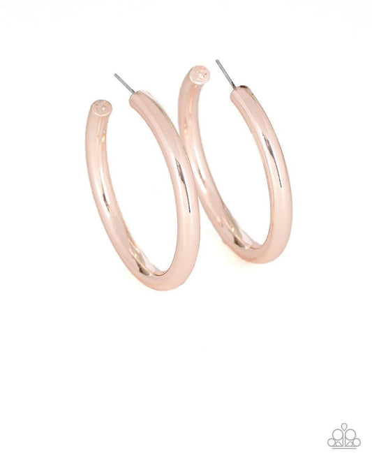 Paparazzi - Hoop Hustle - Rose Gold Earrings
