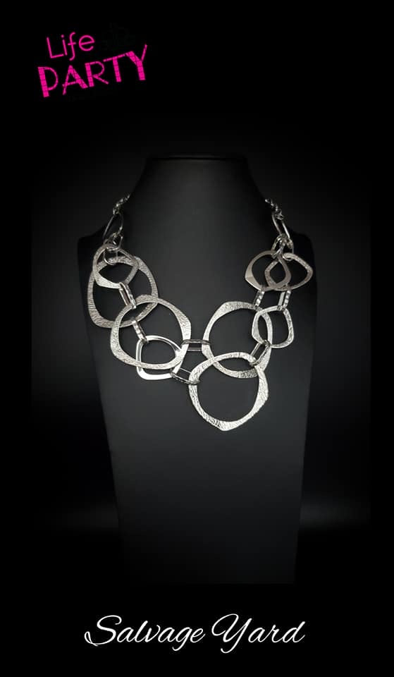 Paparazzi - October 2020 Life of the Party - Salvage Yard Silver Necklace