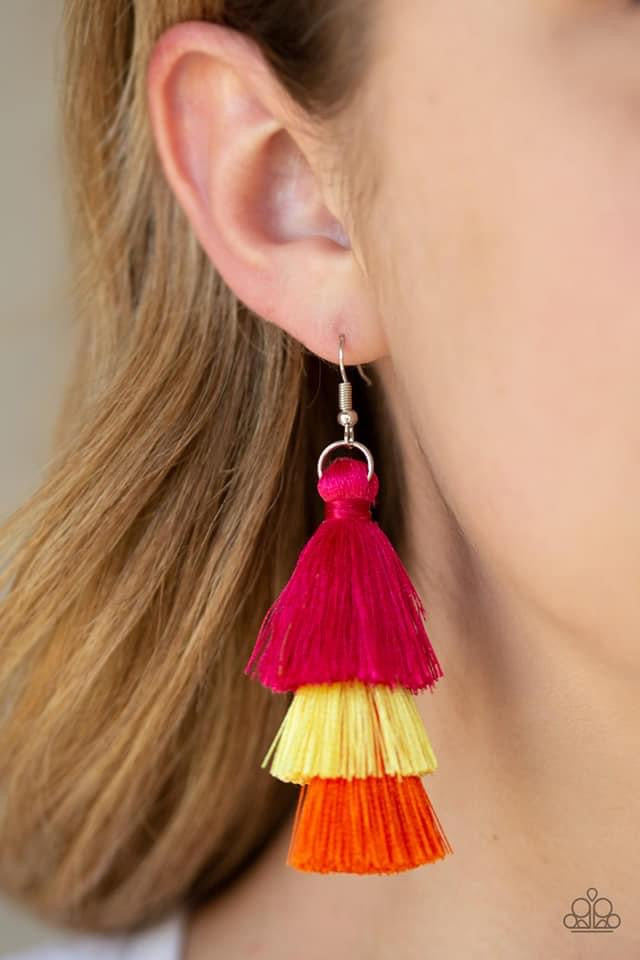Paparazzi- Hold On To Your Tassel! - Multi Earrings