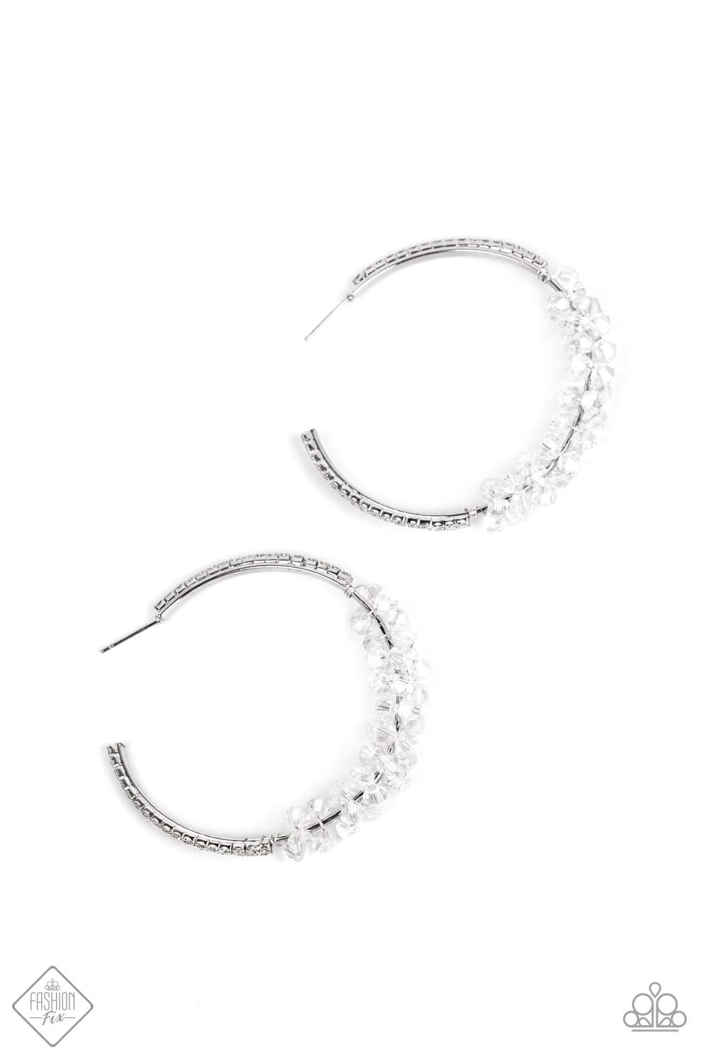 Paparazzi - BUBBLE-BURSTING BLING - WHITE Earrings