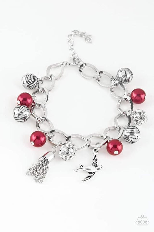 Paparazzi - Lady Love Dove-Red Bracelet