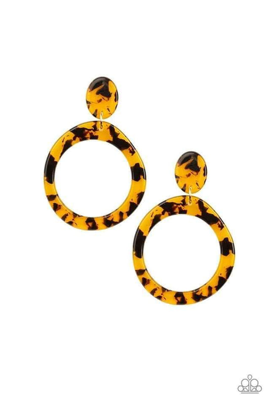 Paparazzi - Fish Out Of Water - Yellow Earrings