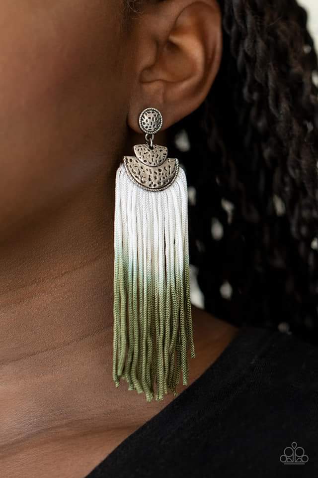 Paparazzi - Dip It Up Green Earrings