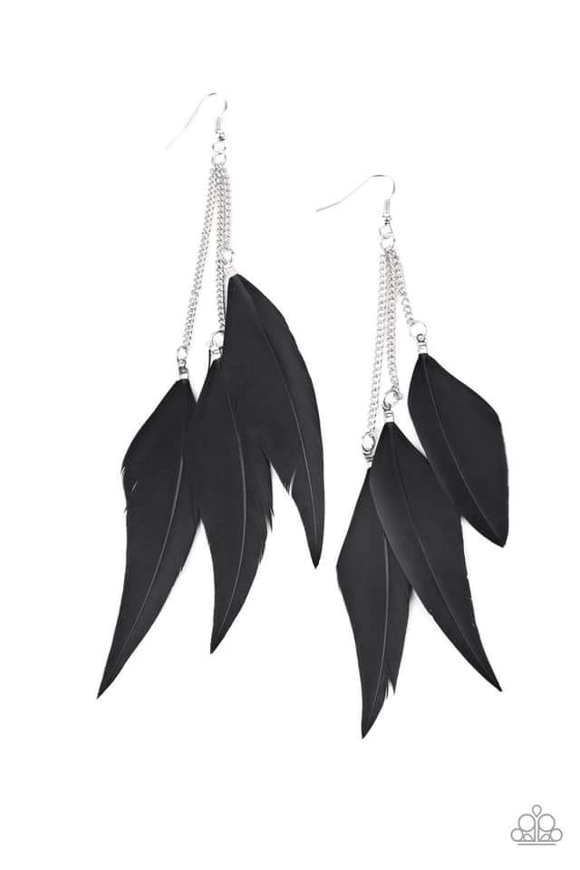 Paparazzi- West Side Western - Black Earrings