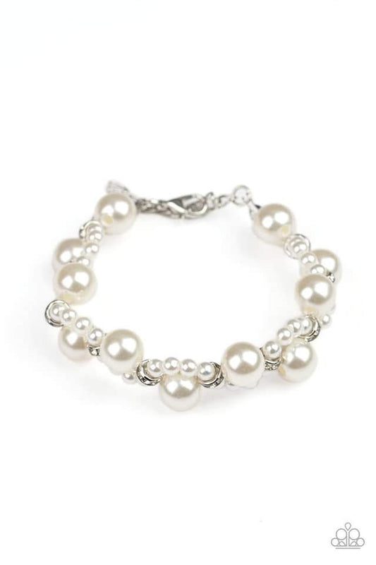 Paparazzi - Utmost Uptown White Pearl Bracelet
