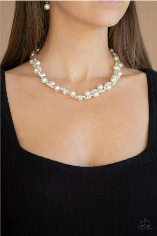 Paparazzi- Uptown Opulence White Necklace