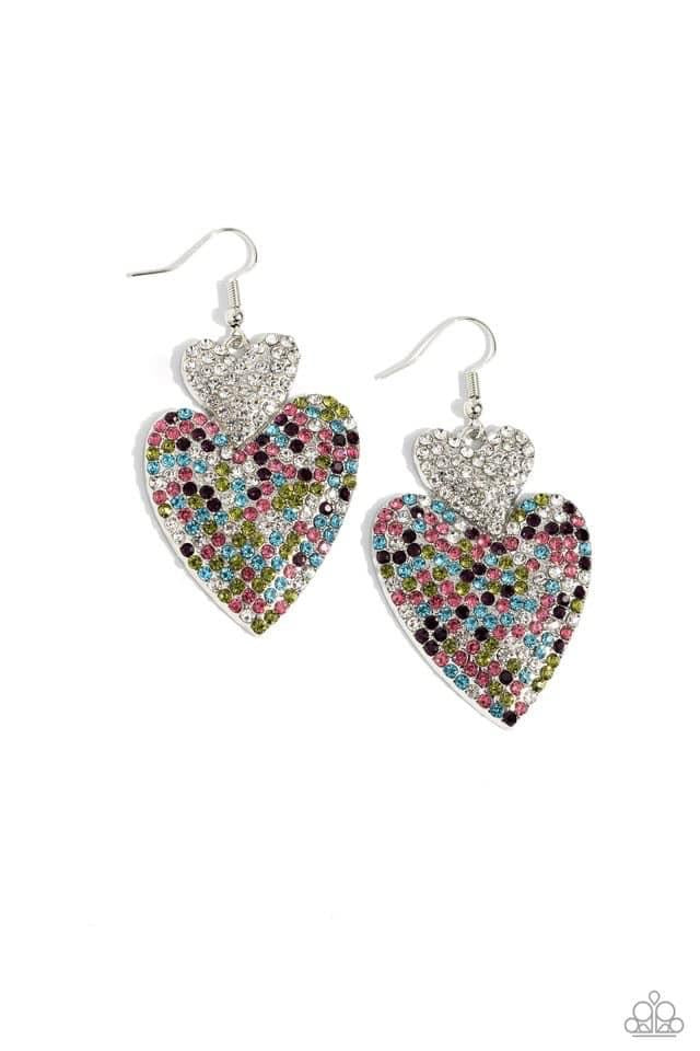 Paparazzi - Flirting Flourish - White Earrings