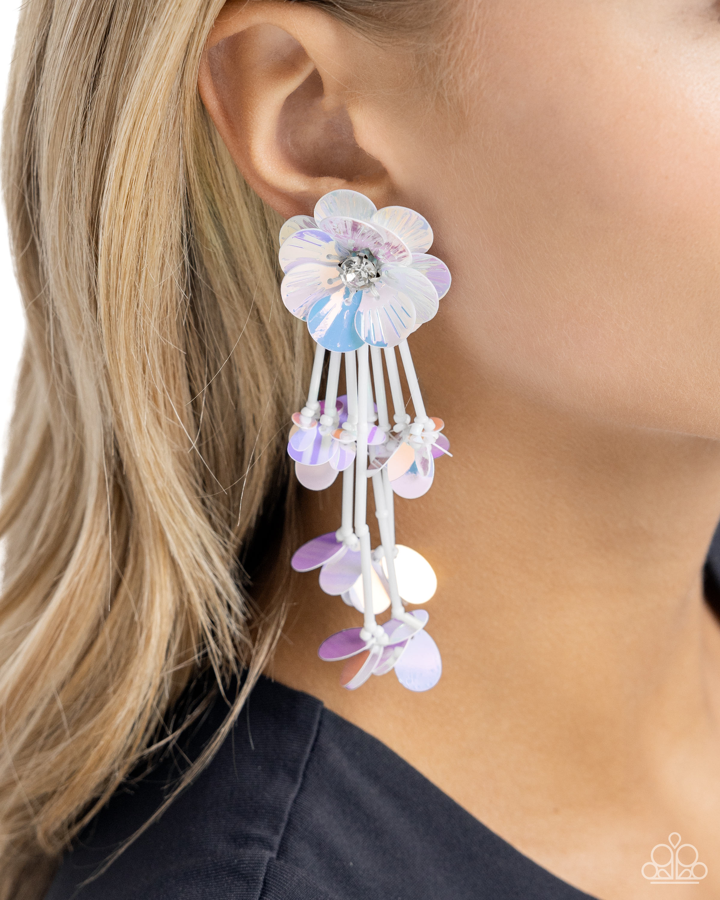 Paparazzi - Floral Future - White Post Earrings