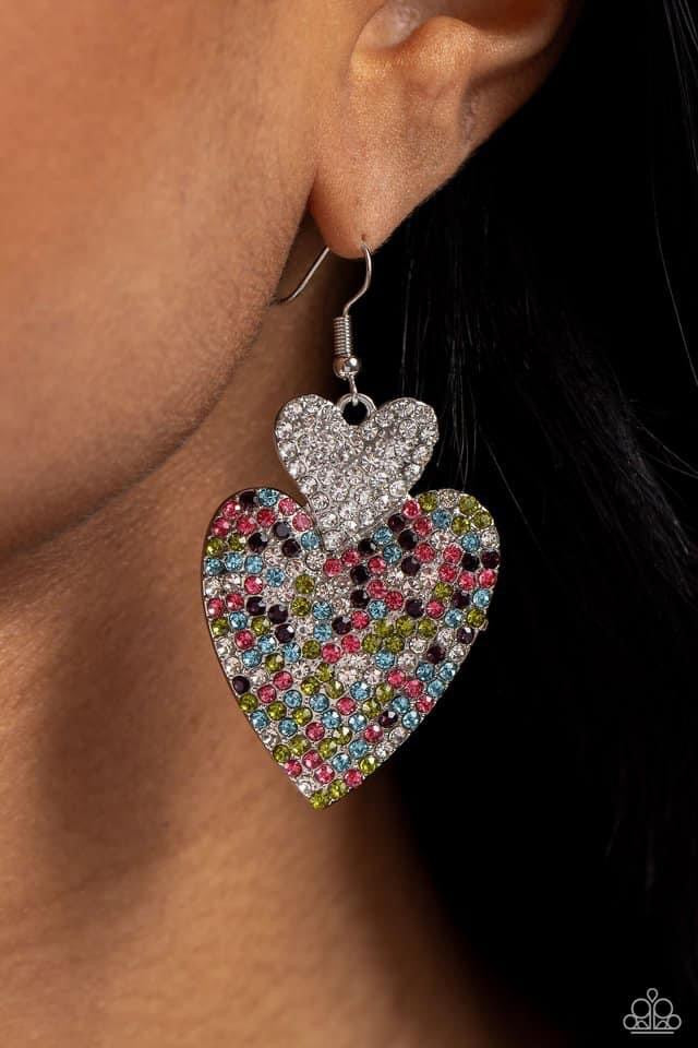 Paparazzi - Flirting Flourish - White Earrings