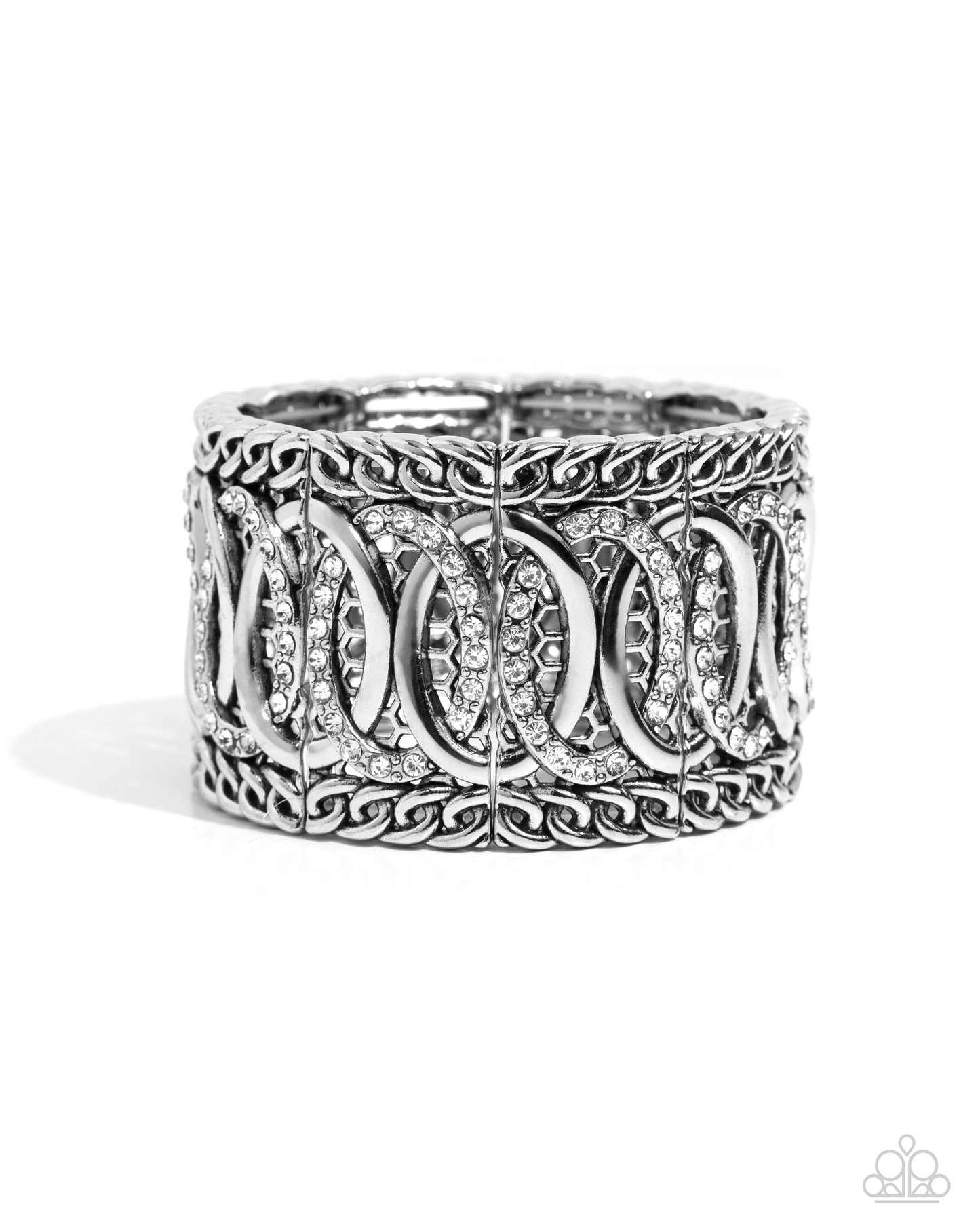 Paparazzi - Forged Fashion - White Bracelet