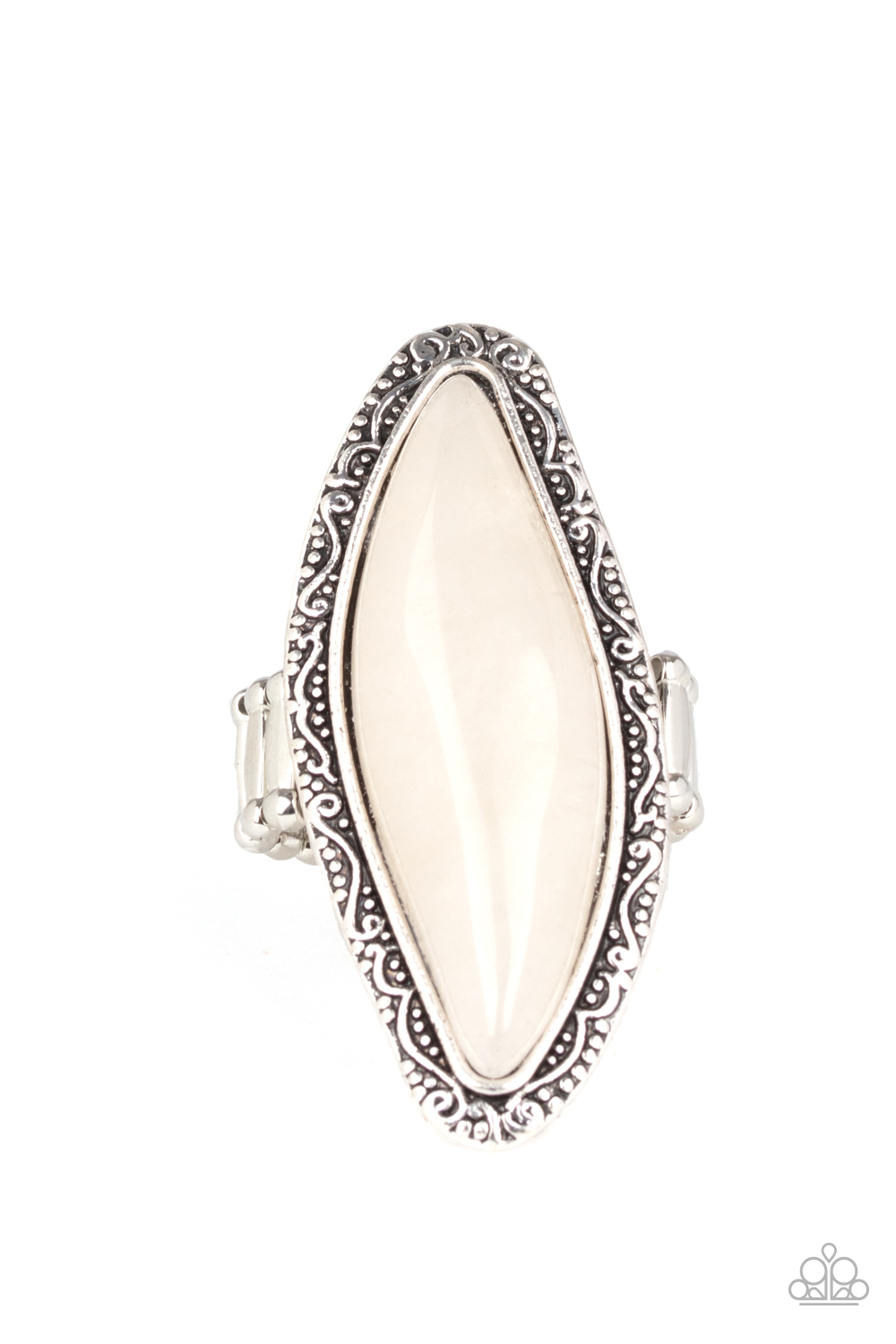 Paparazzi - Mineral Mine White Ring