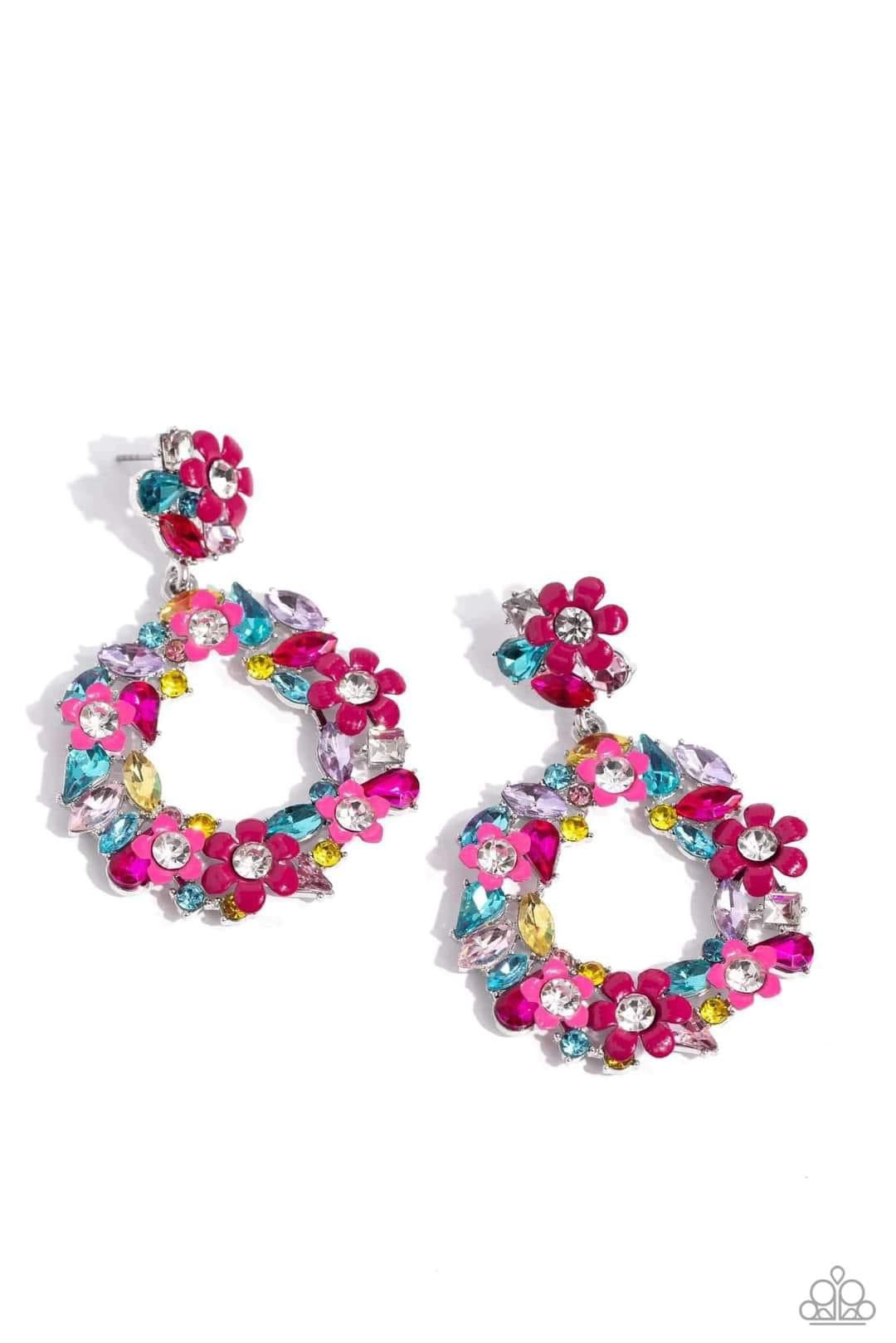 Paparazzi - Wreathed in Wildflowers Multi Post Earrings