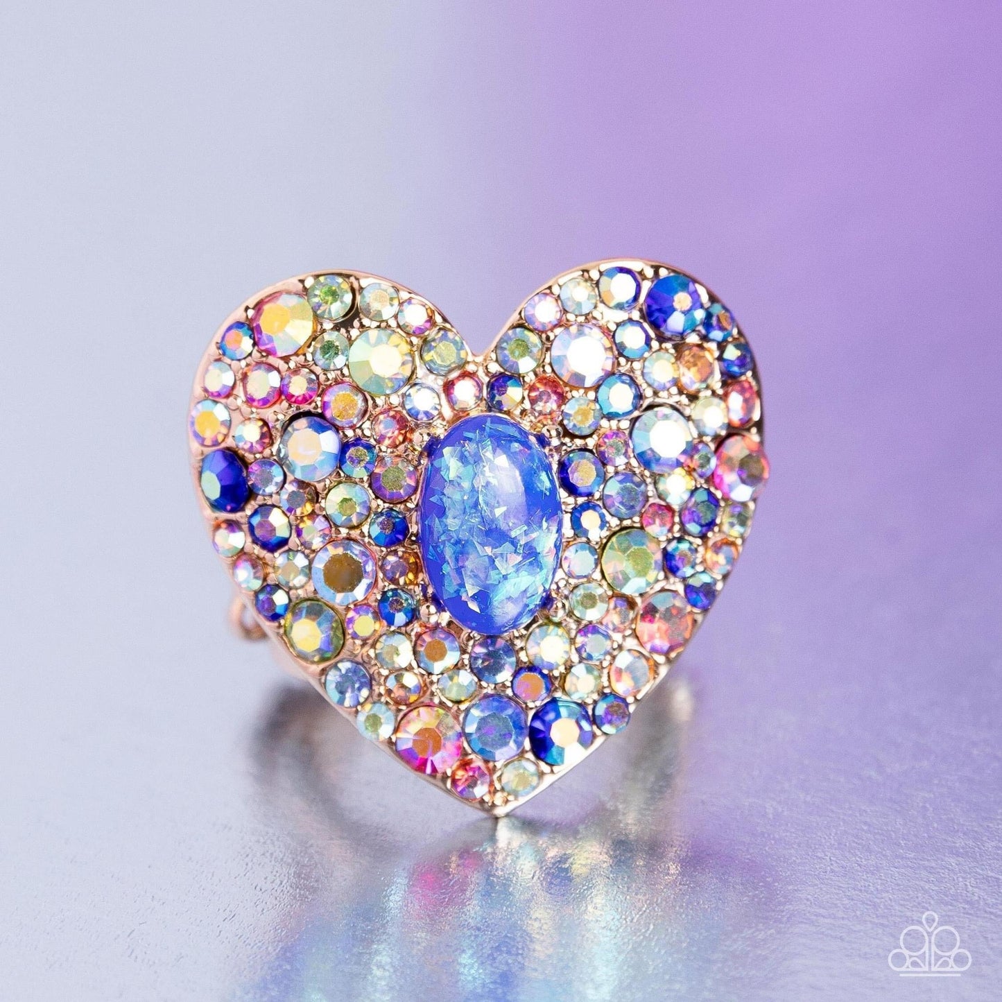 Paparazzi - Bejeweled Beau” - Blue and Multi-Iridescent Ring