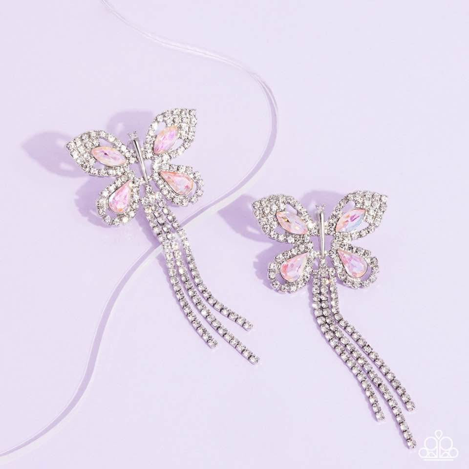 Paparazzi - Next SOAR Pink Post Earrings