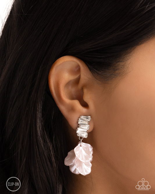 Paparazzi - Stacked Sprigs - Pink Clip-On Earrings