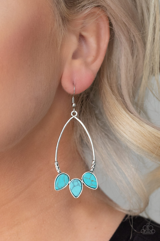 Paparazzi - Fierce Frontier - Blue Earrings
