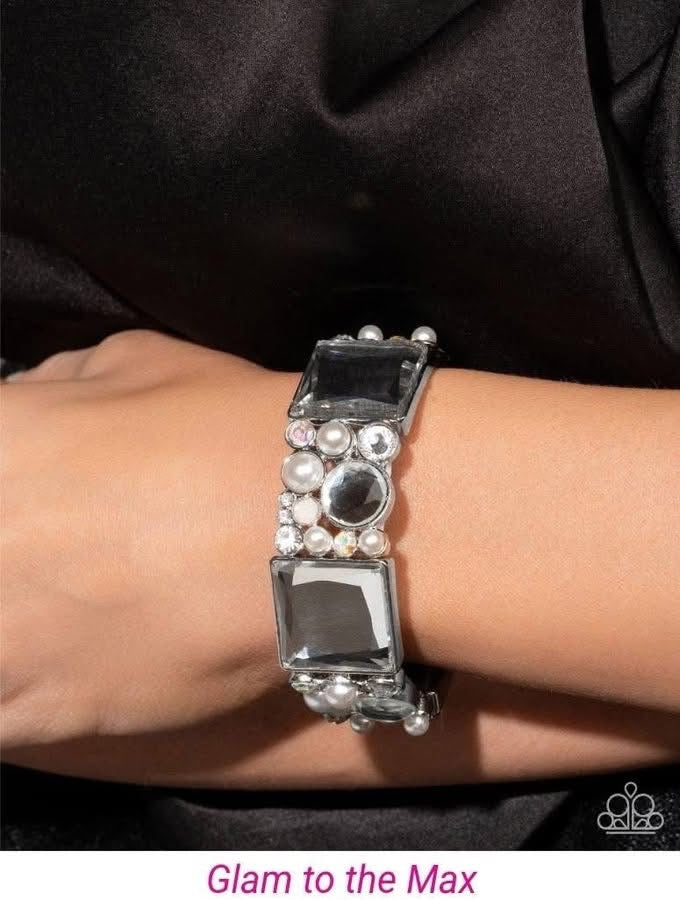 Paparazzi - Glam to the Max - White Bracelet