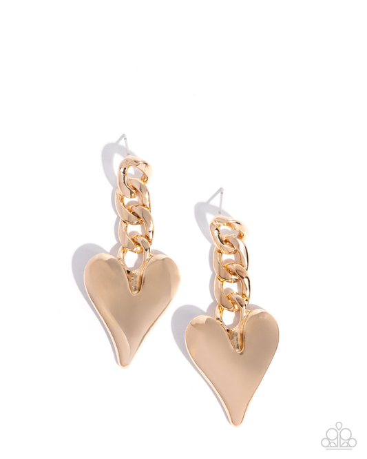 Paparazzi - Mechanic Match - Gold Post Earrings