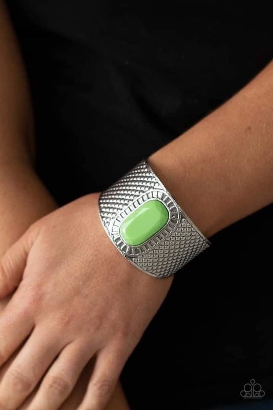 Paparazzi- Poshly Pharaoh Green Bracelet