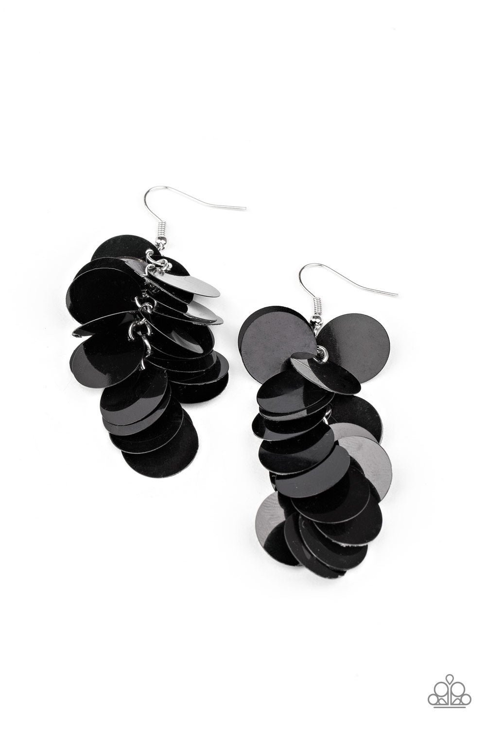 Paparazzi - Now You SEQUIN It - Black Earrings
