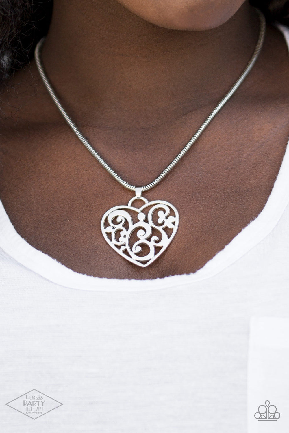 Paparazzi - FILIGREE Your Heart With Love - Silver Necklace