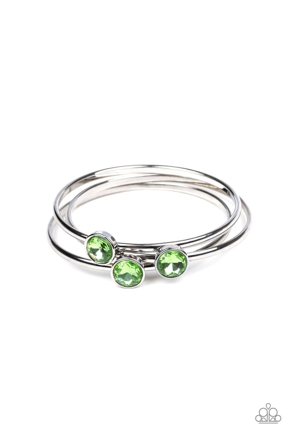 Paparazzi- Be All You Can BEDAZZLE Green Bracelet