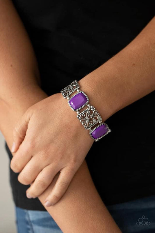 Paparazzi - Colorful Coronation Purple Bracelet
